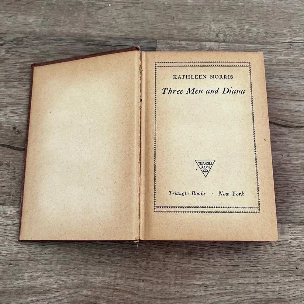 Vintage 1941 Book “Three Men and Diana” Kathleen Norris Triangle Books hardback‎